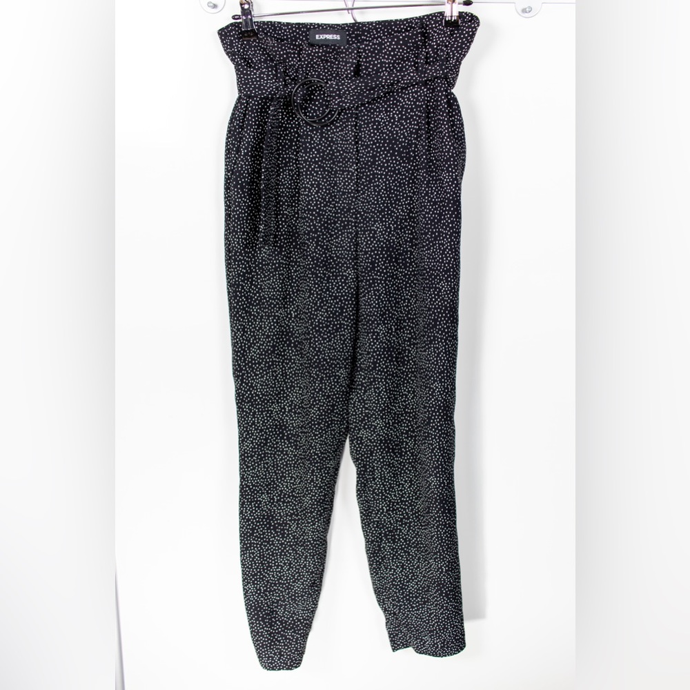 Express Ankle High Rise Paper Bag Waist Pants